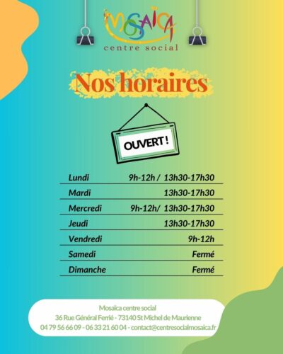 horaires sept 2025