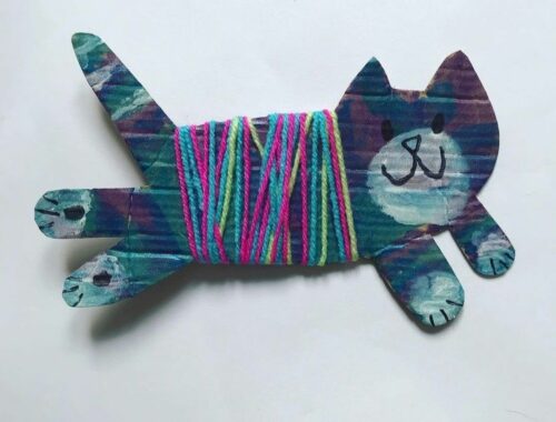 chat laine et carton